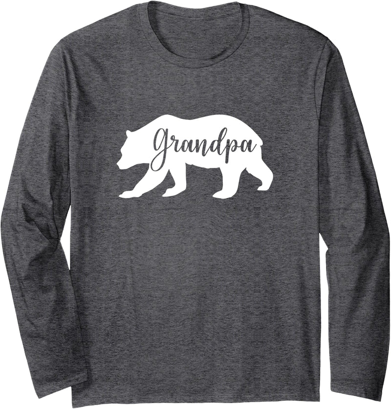 Proud Grandpa Bear Grandpa Bear Long Sleeve T-Shirt - Dark Heather Grey