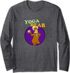 Fancy Getup Yoga Bear Funny Yogi Yoga Workout Long Sleeve T-Shirt - Dark Heather Grey