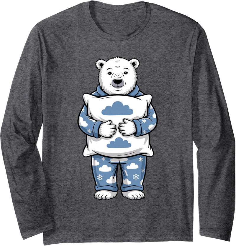 Polar Bear Gift Polar Bear Accessories & Stuff Cute Polar Bear Art for Men Women Kids Arctic Polar Bear Long Sleeve T-Shirt - Dark Heather Grey