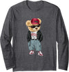 Punk Rocker Teddy Bear Rap Hip Hop Gift Men Women Punk Rocker Rapper Popster Punker Teddy Bear Rap Hip Hop Long Sleeve T-Shirt - Dark Heather Grey