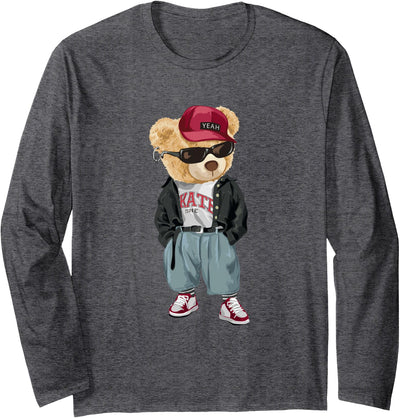 Punk Rocker Rapper Popster Punker Teddy Bear Rap Hip Hop Long Sleeve Shirt