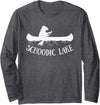 Maine Angler Fish Tees Schoodic Lake Maine Bear Canoe Gift Long Sleeve T-Shirt - Dark Heather Grey