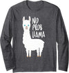 CuisineDuCool Cute No Prob Llama - No Probllama Long Sleeve T-Shirt - Dark Heather Grey