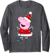 Peppa Pig Christmas Lights Long Sleeve T-Shirt - Dark Heather Grey