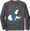 Cute Polar Bear Animal T-Shirts Long Sleeve Polar Bear Shirt - Dark Heather Grey