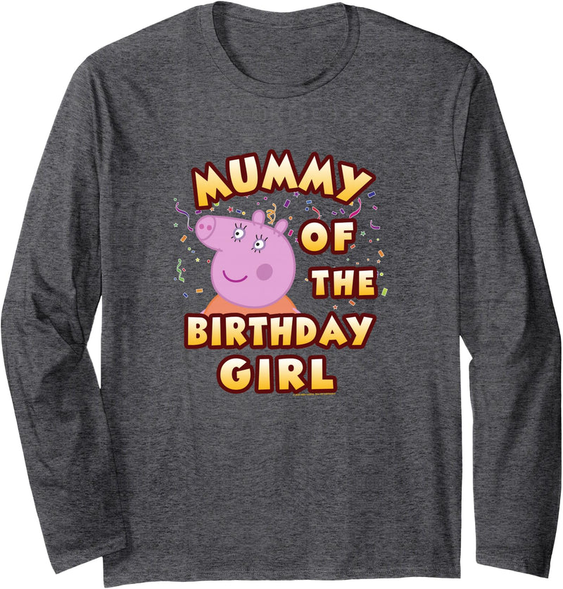 Peppa Pig Mummy of The Birthday Girl Long Sleeve T-Shirt - Dark Heather Grey