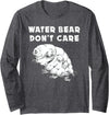 Funny Water bear Science Microbiology Apparel Co. Water Bear Don't Care Funny Tardigrade Microbiology Kids Long Sleeve T-Shirt - Dark Heather Grey
