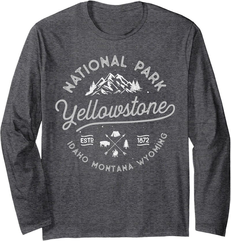 Yellowstone National Park Clothing Co. Yellowstone US National Park Bison Buffalo Vintage Men Women Long Sleeve T-Shirt -