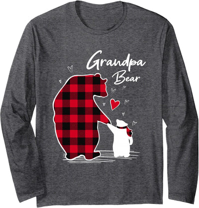 Family Bear Matching Christmas Buffalo Plaid Grandpa Bear Christmas T-Shirt