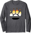 WoofTee Bear Pride Paw Print Long Sleeve T-Shirt - Dark Heather Grey