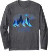 Glacier Grizzly Bear Tsunrisebey Retro Glacier Grizzly Bear Glacier National Park Long Sleeve T-Shirt - Dark Heather Grey