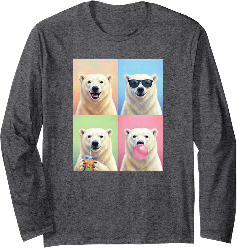 polar bears polar bear Shop Polar Bears Funny Polar Bear Long Sleeve T-Shirt - Dark Heather Grey