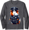 Guinea Pig lover Gifts & Apparel Police Officer Guinea Pig Cop on Police Guinea Pig Long Sleeve T-Shirt - Dark Heather Grey