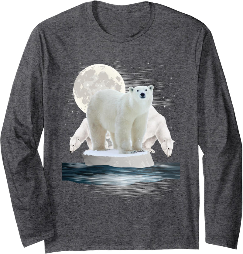 Funny Polar Bear Shirts Polar Bears - Wildlife Zoo Animal Lover Zookeeper Nature Long Sleeve T-Shirt - Dark Heather Grey