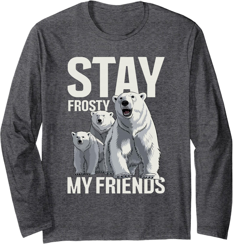 Polar bear gifts for men and women Polar Bear Long Sleeve T-Shirt - Dark Heather Grey