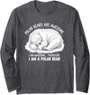 Polar Bear Wish Blue Polar Bear Gifts Polar Bear Men Light Up Polar Bear Wish Lover Funny Long Sleeve T-Shirt - Dark Heather Grey