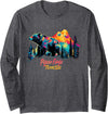 Pigeon Forge Tennessee Hiking Souvenir Pigeon Forge Tennessee Mountains Bear USA Hiking Souvenir TN Long Sleeve T-Shirt - Dark Heather Grey