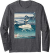 PolarBearArtwork Polar Bear Japanese Art Kyosai Vintage Japan Artwork Long Sleeve T-Shirt - Dark Heather Grey