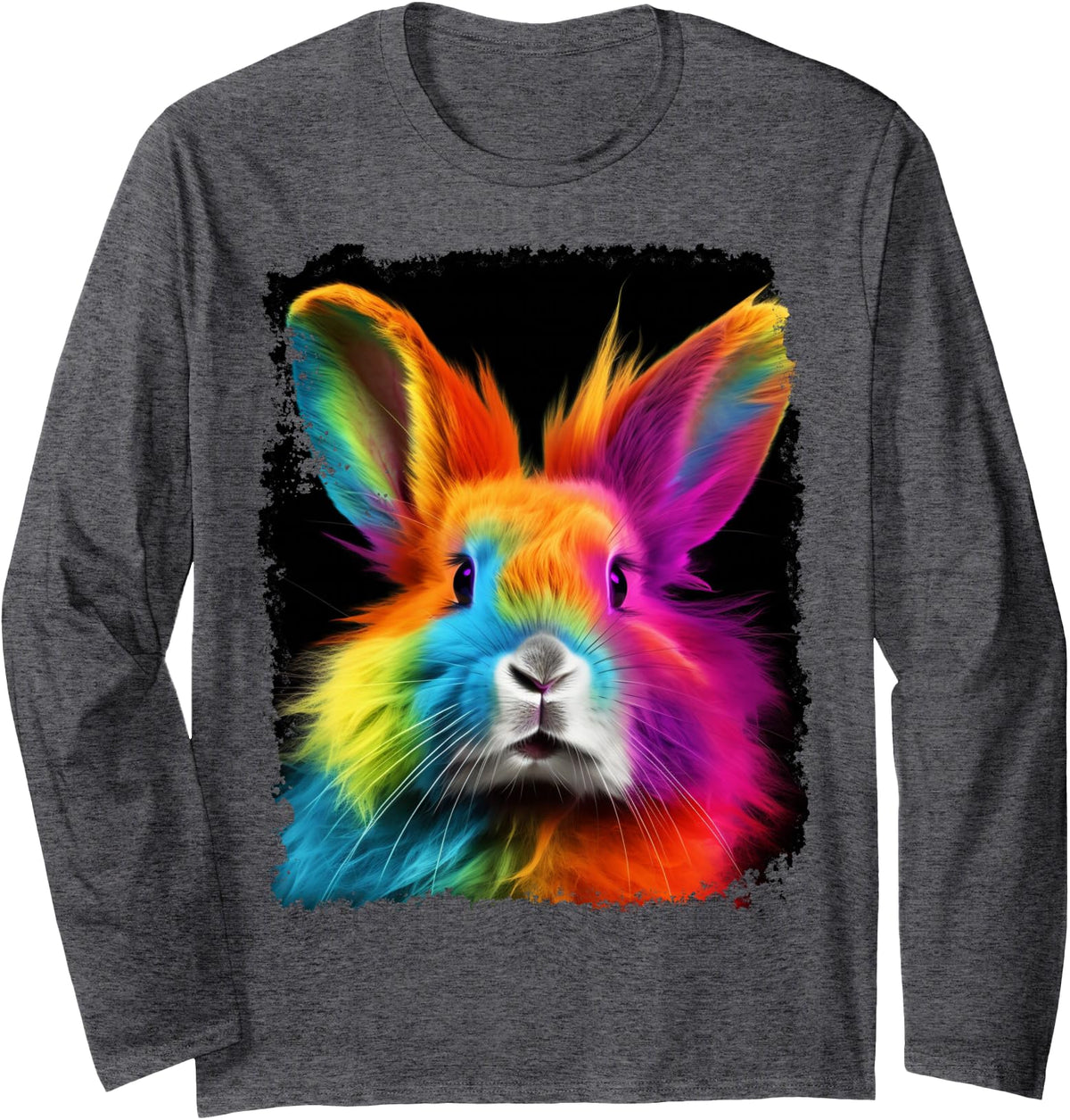 A Bunny Rabbit Long Sleeve Shirt in Dark Heather Grey