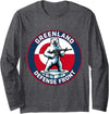 Greenland Lover Stuff Greenland Defense Front Polar Bear Greenland is not for Sale Long Sleeve T-Shirt - Dark Heather Grey