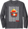 Smokey Bear Think Think Thanks Long Sleeve T-Shirt - Dark Heather Grey