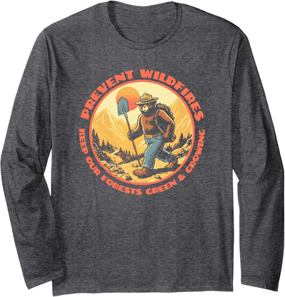 Backpacker Smokey Bear Keep Our Forests Green & Growing Long Sleeve T-Shirt
