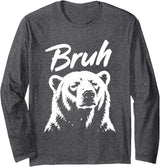Bruh Polar Bear Face Graphic T-Shirt