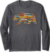 National Parks USA Giftidea! National Parks USA List Word Cloud Bear Camping & Hiking Long Sleeve T-Shirt - Dark Heather Grey