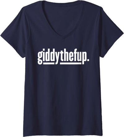 Horse Racing Derby Party Supplies & Derby Clothing Womens Funny Horse Racing Vintage Giddythefup KY Derby Horse V-Neck T-Shirt