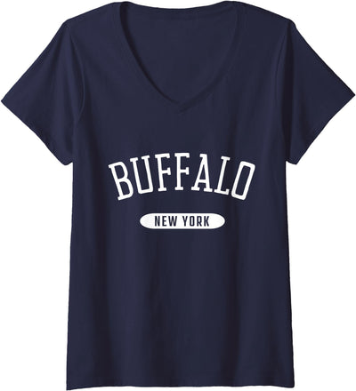 Cow Buffalo New York Ny V-Neck T-Shirt