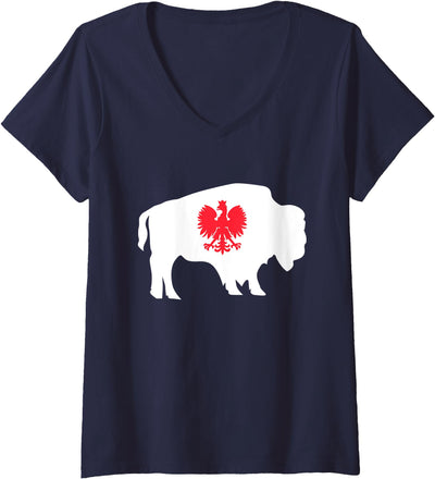 Cow Dyngus Day Polish Pride Womens Polish Buffalo Ny V-Neck T-Shirt