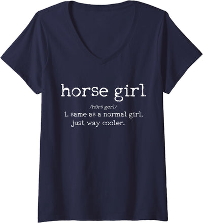 Horse Girl Apparel & Gifts Women's Horse Girl Definition Funny Horseback Riding Rider Gift V-Neck T-Shirt