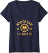 Elite Authentics Northern Colorado Bears Stamp Navy Officially Licensed V-Neck T-Shirt - As Pictured
