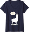 Funny & Cute Llama Gifts by OMG Womens Sup No Drama Llama Alpaca V-Neck T-Shirt - Navy Blue