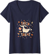 Womens Disney The Nightmare Before Christmas Zero Halloween V-Neck T-Shirt - Navy Blue
