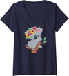 PelicanWild Womens Australian Gift - Cute Koala Bear V-Neck T-Shirt - Navy Blue