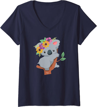 Womens Australian Gift - Cute Koala Bear V-Neck T-Shirt