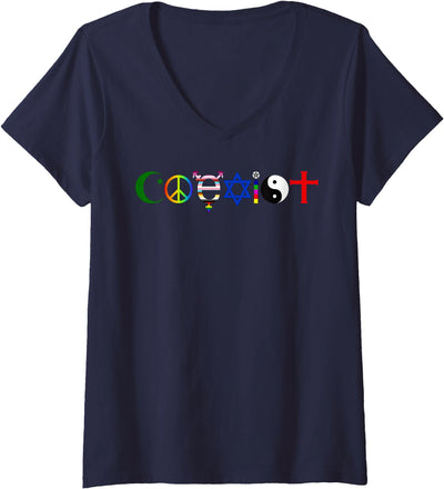 Womens Coexist V-Neck T-Shirt