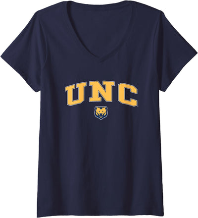 Womens Northern Colorado Bears Arch Over Navy Officially Licensed V-Neck T-Shirt