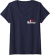 LOVE OF BUFFALO HEART CITY APPAREL Women's I Love Heart Buffalo NY V-Neck T-Shirt - Navy Blue