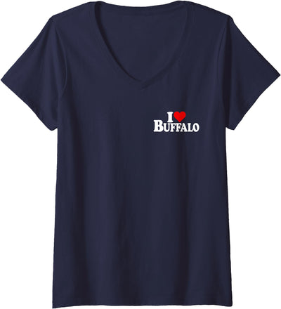Cow I Love Heart Buffalo Ny V-Neck T-Shirt
