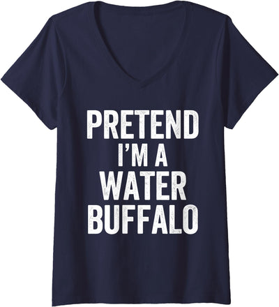 Cow Pretend Im a Water Buffalo V-Neck T-Shirt