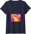 Womens Peppa Pig Savage Portrait V-Neck T-Shirt - Navy Blue