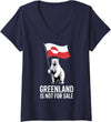 Arctic Polar Bear Greenland Protest Women's Greenland is Not for Sale Arctic Polar Bear V-Neck T-Shirt - Navy Blue