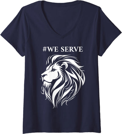 Womens Lions Club International We Serve Lions V-Neck T-Shirt
