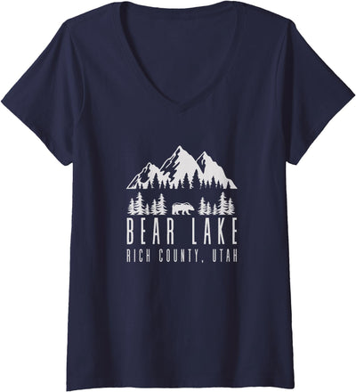Womens Bear Lake Utah Gift V-Neck T-Shirt
