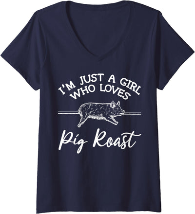 Women's Pig Roast Apparel - Top Funny Roasts Lover Design V-Neck T-Shirt
