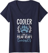 Polar Bear Apparel and Gifts Women's Funny Polar Bear Quote - Cooler Than A Polar Bear's Toenails V-Neck T-Shirt - Navy Blue