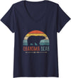 Cute Bear Family Matching Shirts & Gifts Womens Grandma Bear Funny Gift Grandmother Grandma V-Neck T-Shirt - Navy Blue