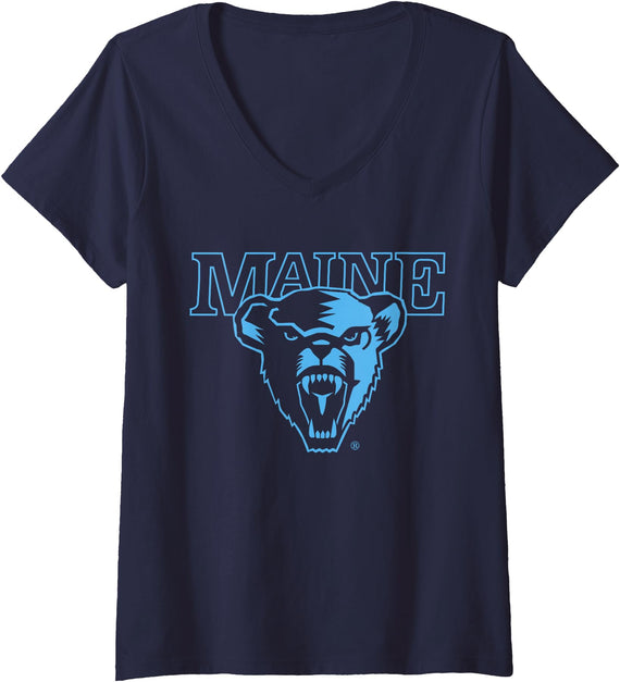 License Champs Women's Maine Black Bears | Official NCAA University of | SMLMNE001 V-Neck T-Shirt - As Pictured